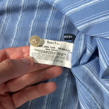Armani Jeans 00’s Cotton Striped Shirt L | Large, Blue