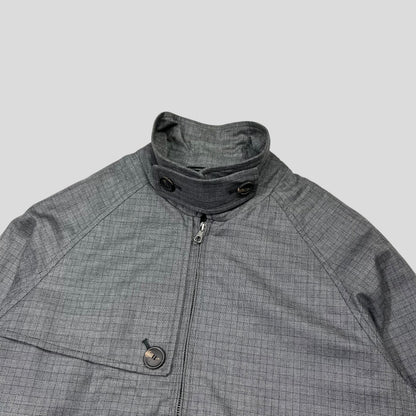 Hardy Amies AW07 Ripstop Grid Asymmetrical Harrington Jacket - M | Default Title, Grey