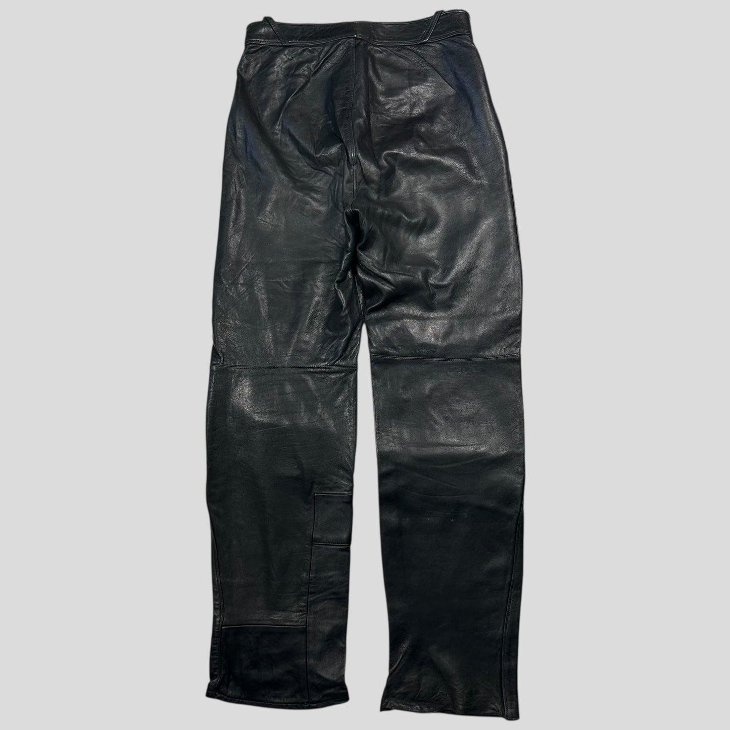 Gianni Versace 1980’s Leather Moto Biker Trousers - IT48 (32)