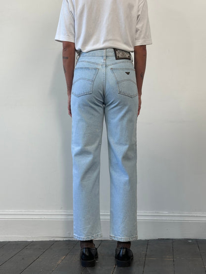 Armani Jeans Light Wash Tapered Leg Denim Jeans - W26