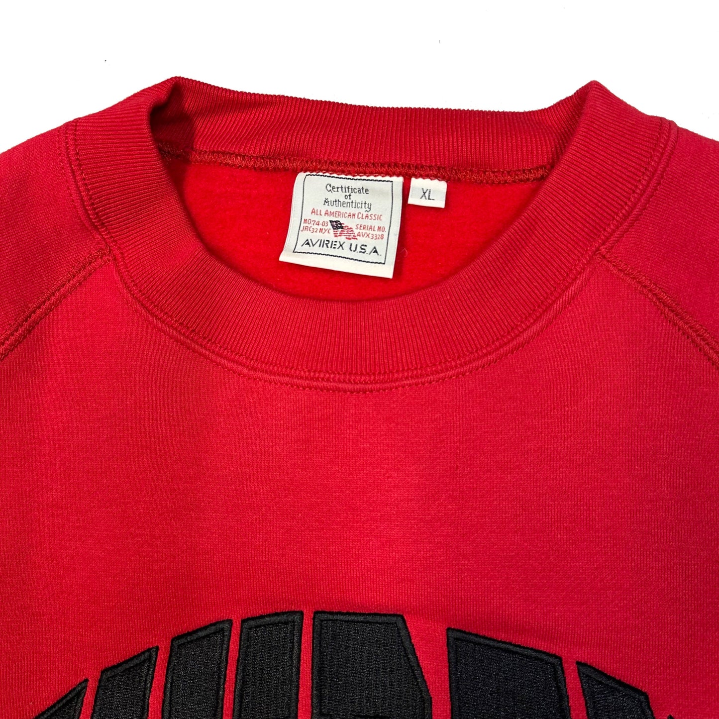 Avirex Spellout Sweatshirt In Red & Black ( XL )