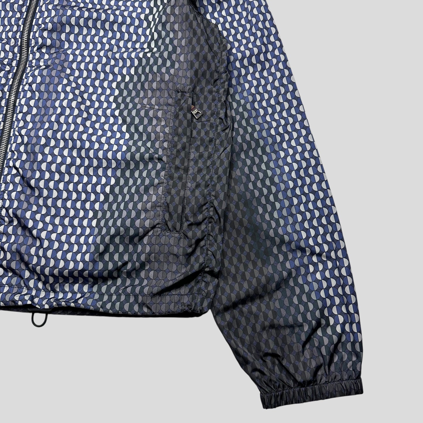 Prada Sport 2008 Geometric Shadow Print Nylon Jacket - M