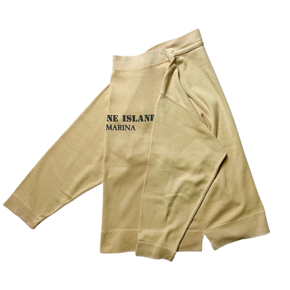 S/S 1984 Blonde Yellow Marina Stencil Spell-out Boat Neck Sweater