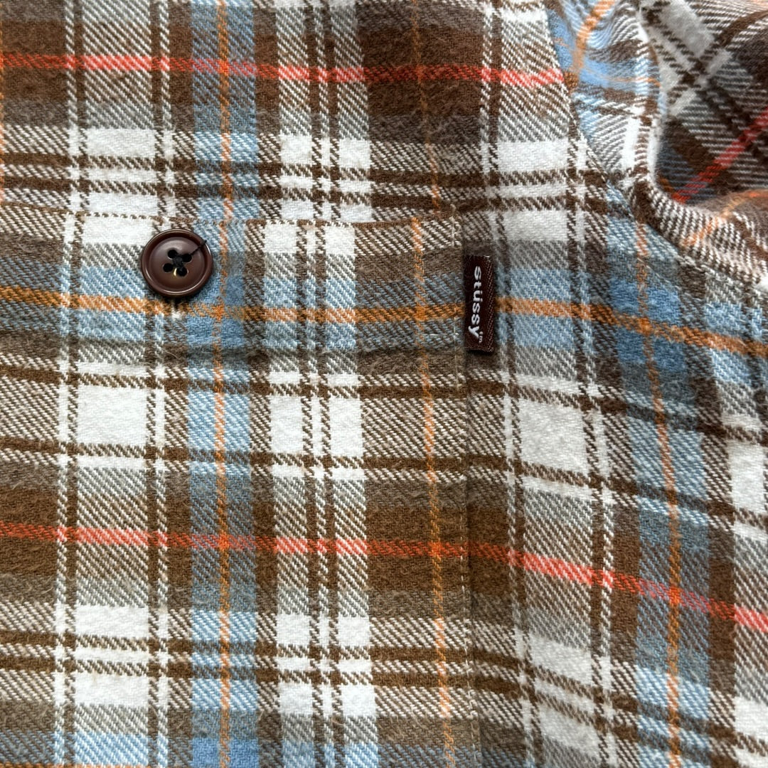 2000's Stüssy cotton Flannel Shirt M | O/S, Brown