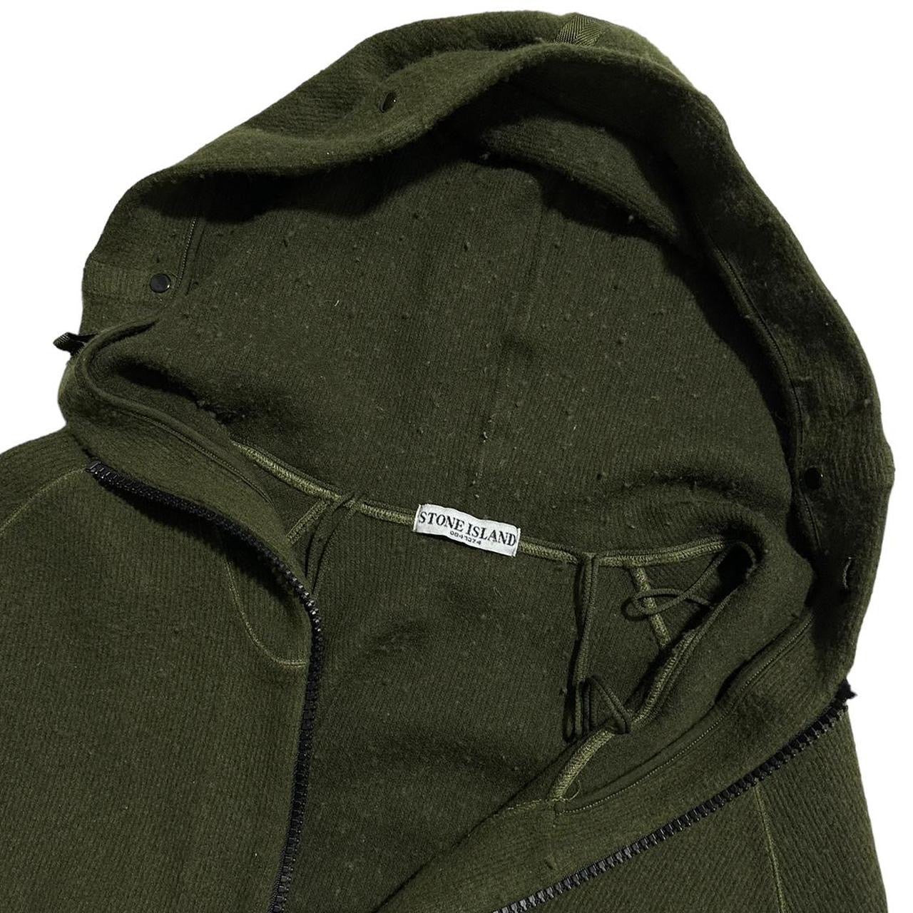 Stone Island Green Ribbed Hoodie