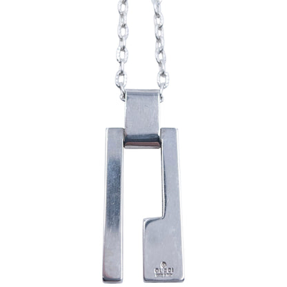 Vintage 2000s Gucci Silver Pendent Necklace | O/S, Grey