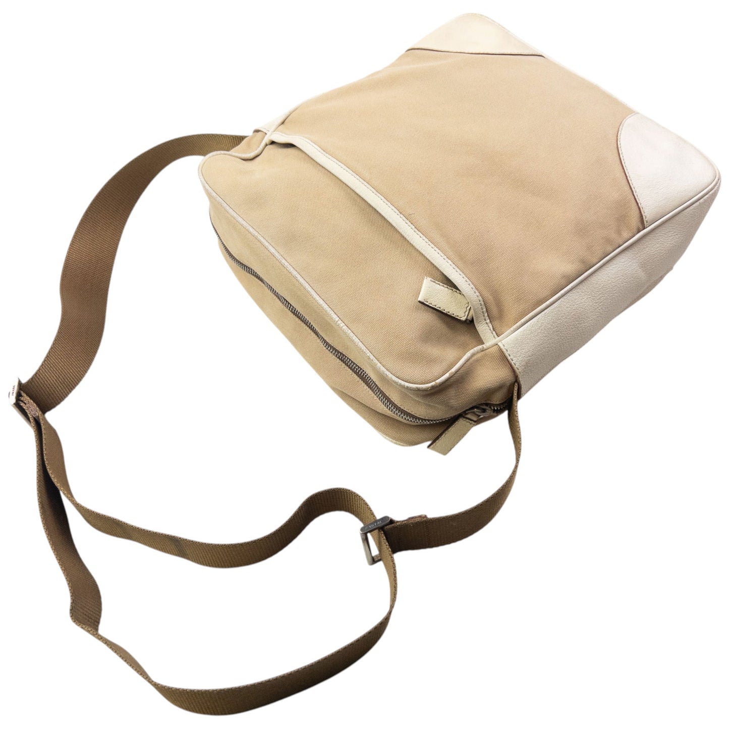 Vintage 2000s Prada Crossbody Bag | O/S, Beige