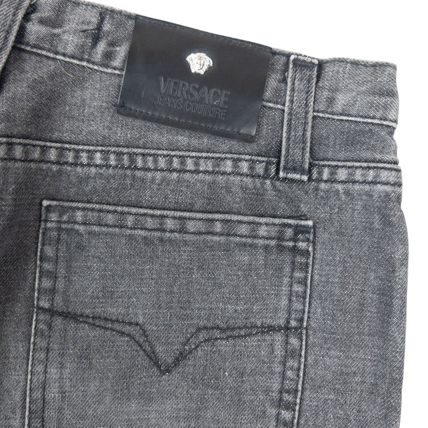 Vintage 2000s Versace Jeans Couture Embroidered Denim Jeans Womens Size W29 | W29, Grey