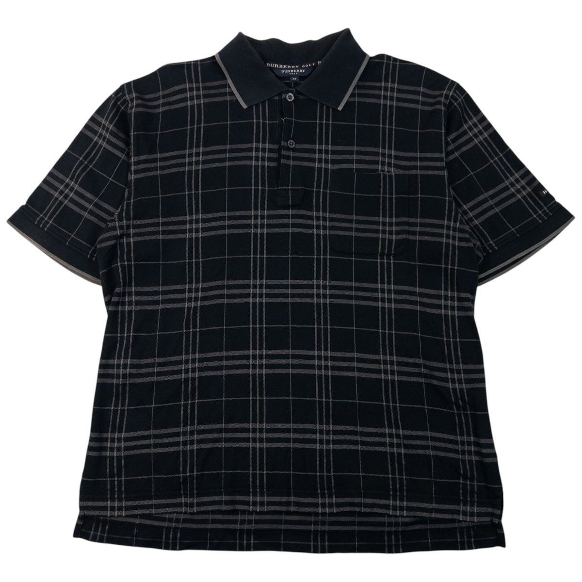 Vintage 2000s Burberry Golf Nova Check Polo Shirt Womens Size M | Medium, Black