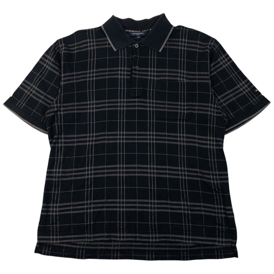 Vintage 2000s Burberry Golf Nova Check Polo Shirt Womens Size M | Medium, Black