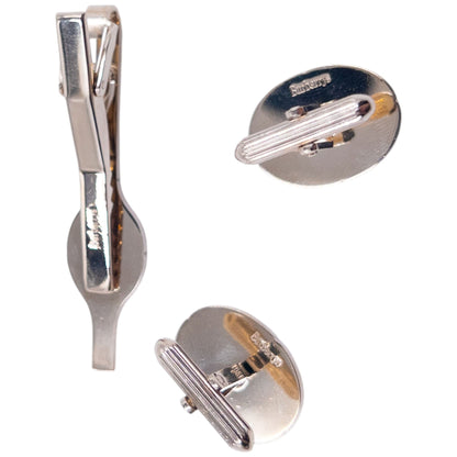 Vintage 90s Burberry Cufflinks & Tie Clip Set | O/S, Gold