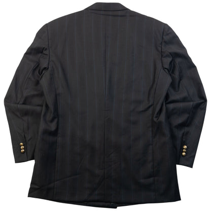 Vintage 90s Gianni Versace Couture Striped Blazer Jacket Size XL | XL, Black
