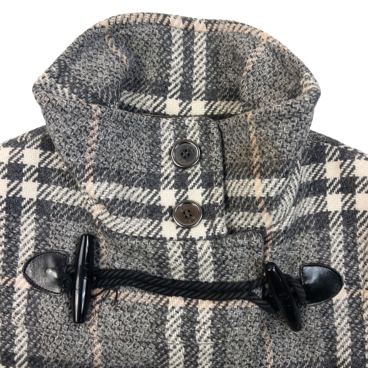 Vintage 2000s Burberry Nova Check Wool Duffle Jacket Womens Size M | O/S, Grey