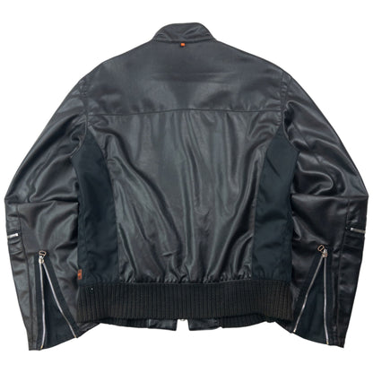Vintage 2000s Hugo Boss Galaxy Lined Leather Jacket Size S | Small, Black