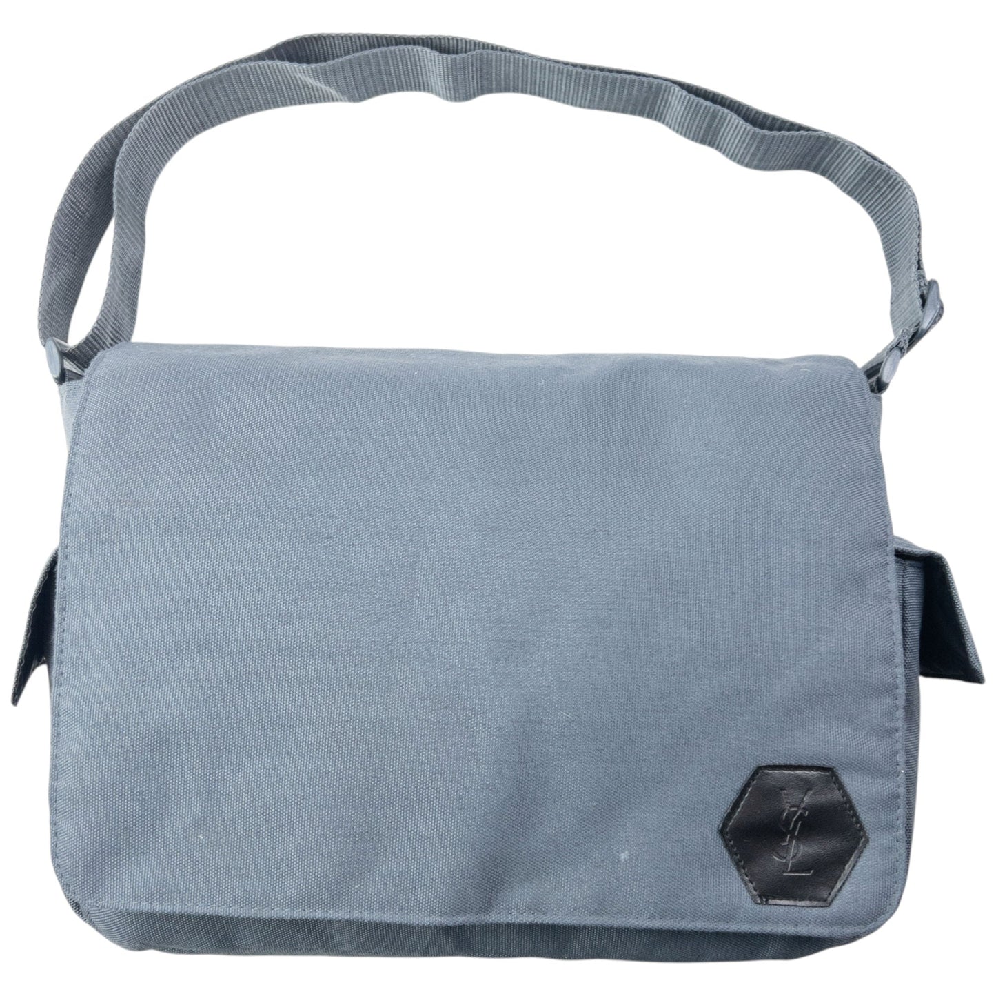 Vintage 2000s YSL Yves Saint Laurent Crossbody Messenger Bag | O/S, Grey