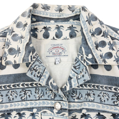 Vintage 90s Armani Jeans Tropical Denim Jacket Womens Size S | Small, Blue