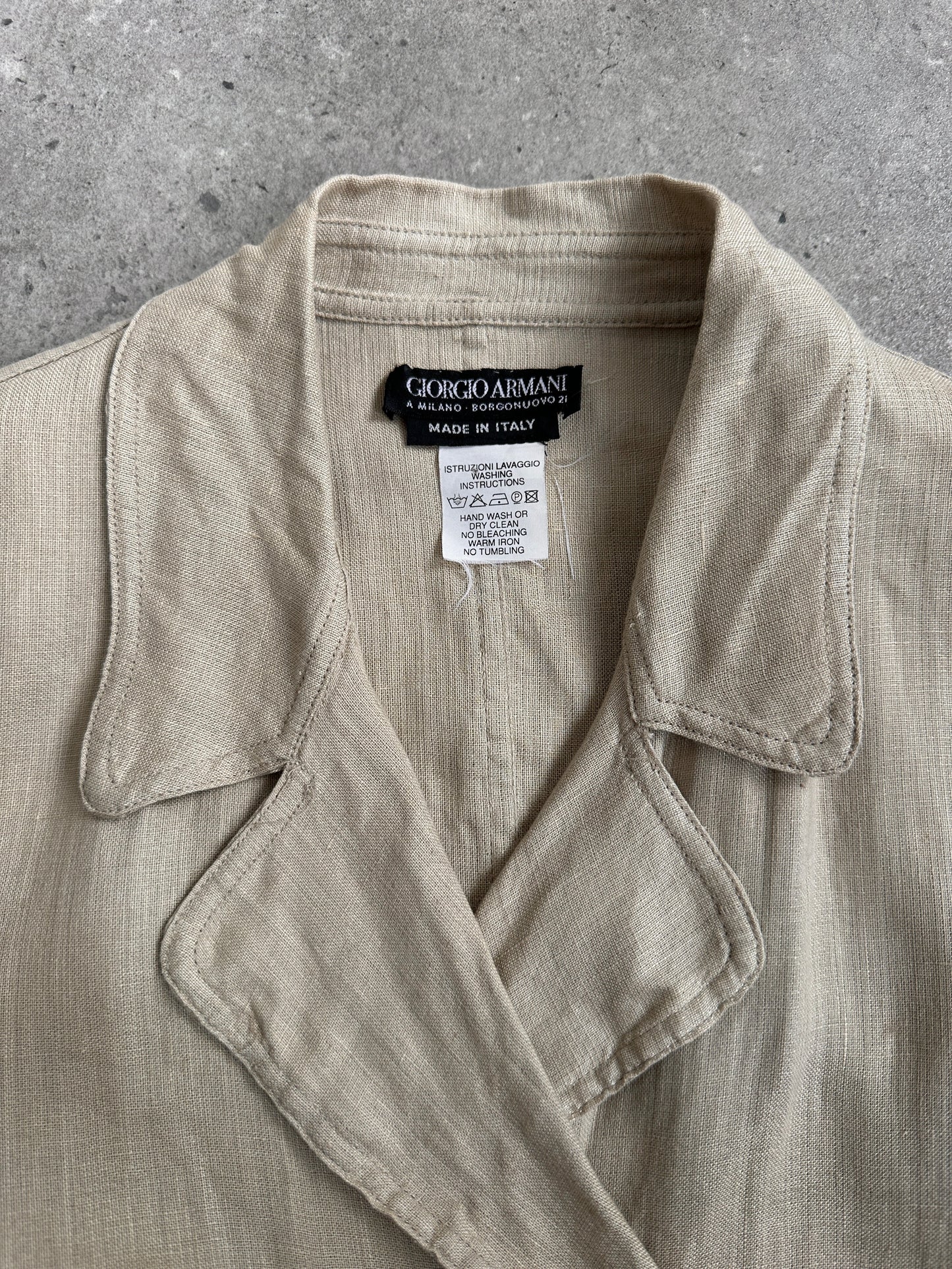Giorgio Armani 1990s Linen Double Breasted Jacket - M