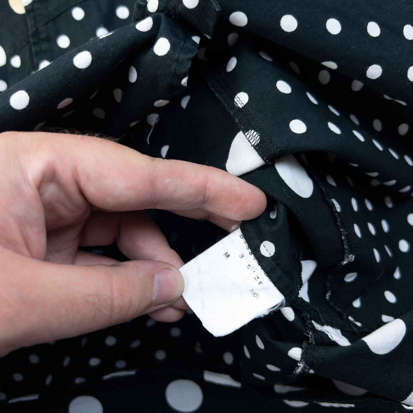 Vintage 2000s Frapbois By Issey Miyake Polka Dot Button Up Shirt Size S | Small, Black