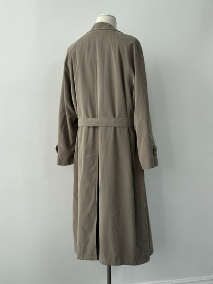 Ralph Lauren Chaps 1990s belted trench coat in XL-XXL, showing classic design with belt, double-breasted front, and tailored fit.