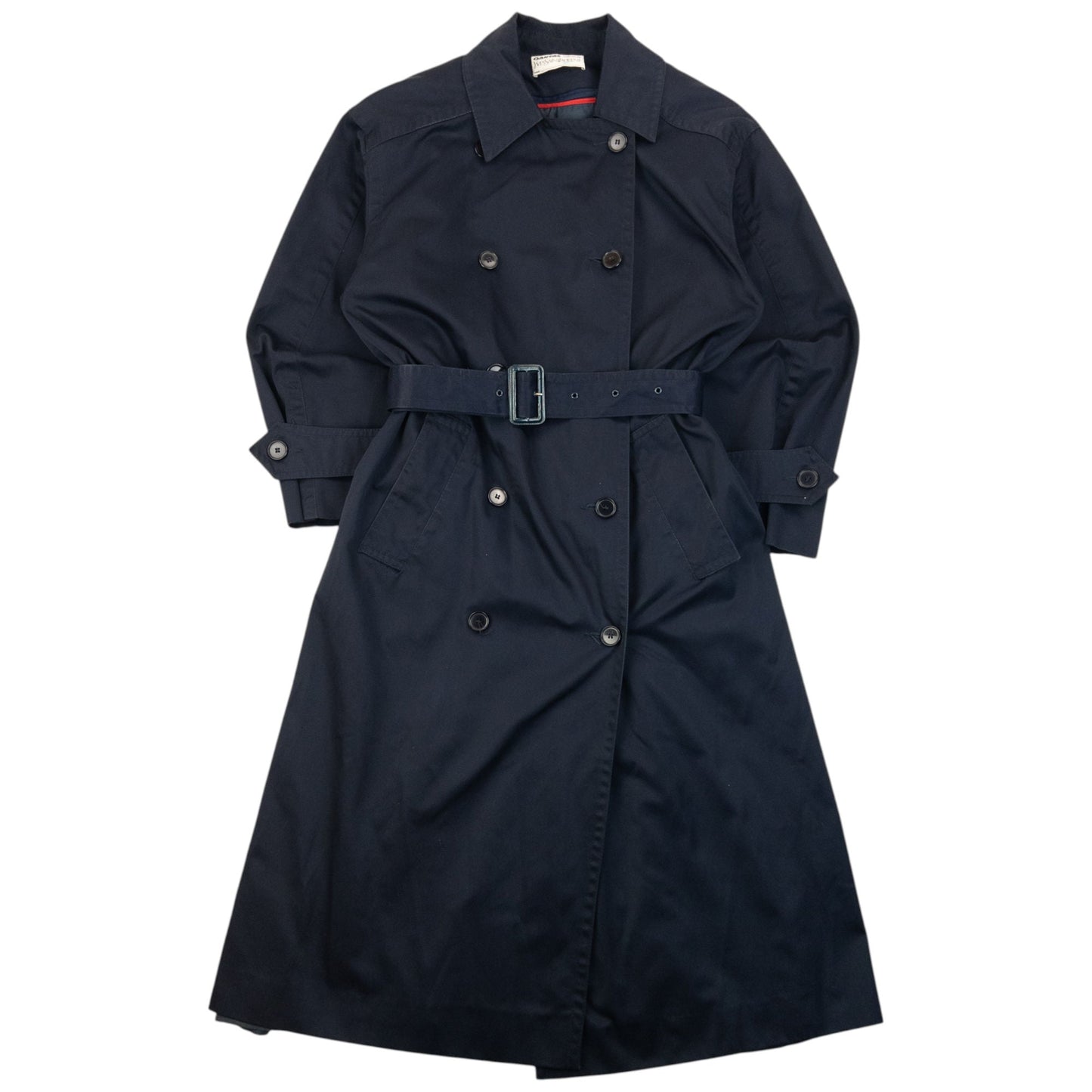 Vintage 80s YSL Yves Saint Laurent Belt Waist Trench Jacket Womens Size XL | XL, Navy