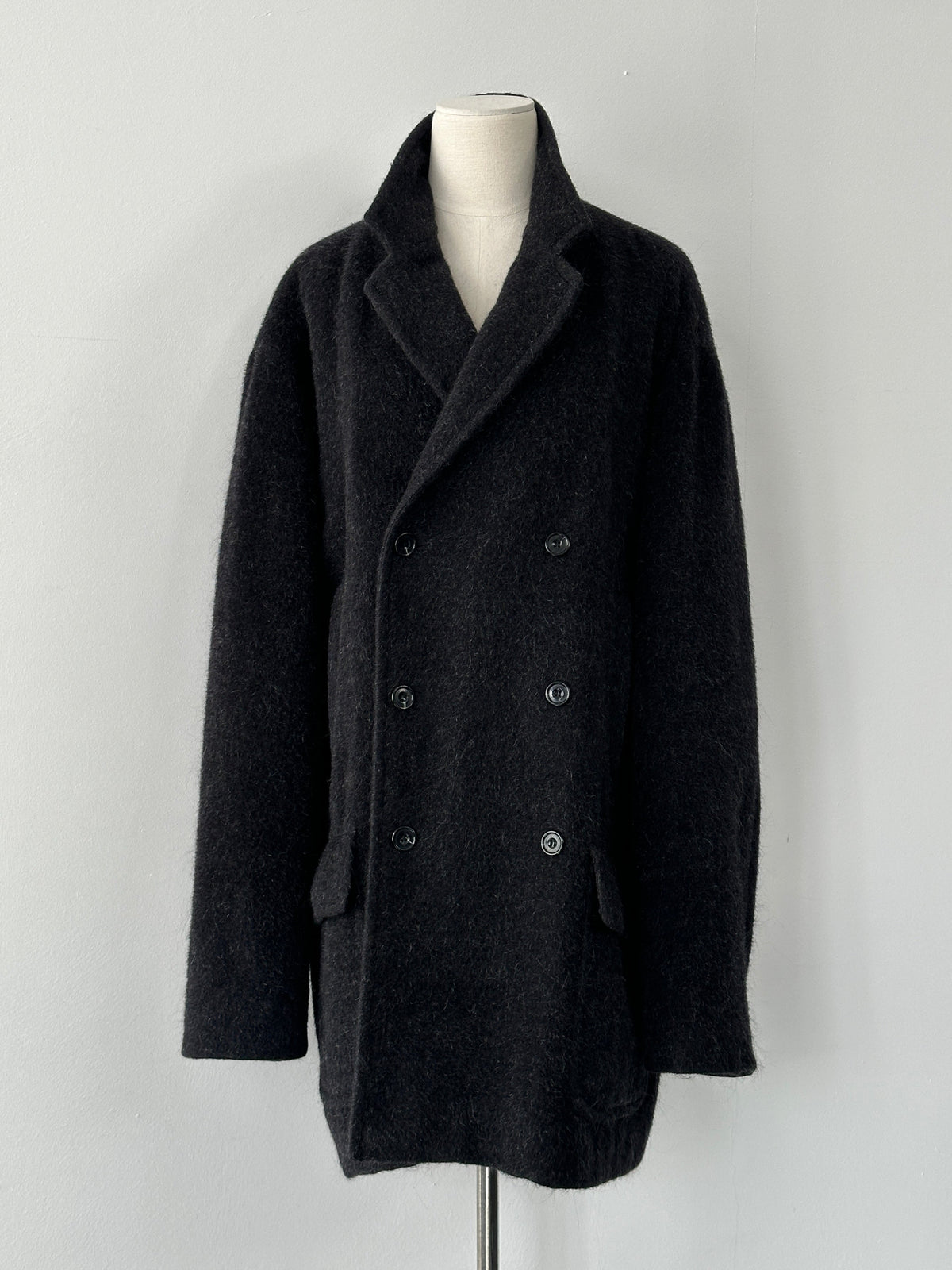 Byblos Italian Vintage 1990s Alpaca Wool Double Breasted Coat - XXL