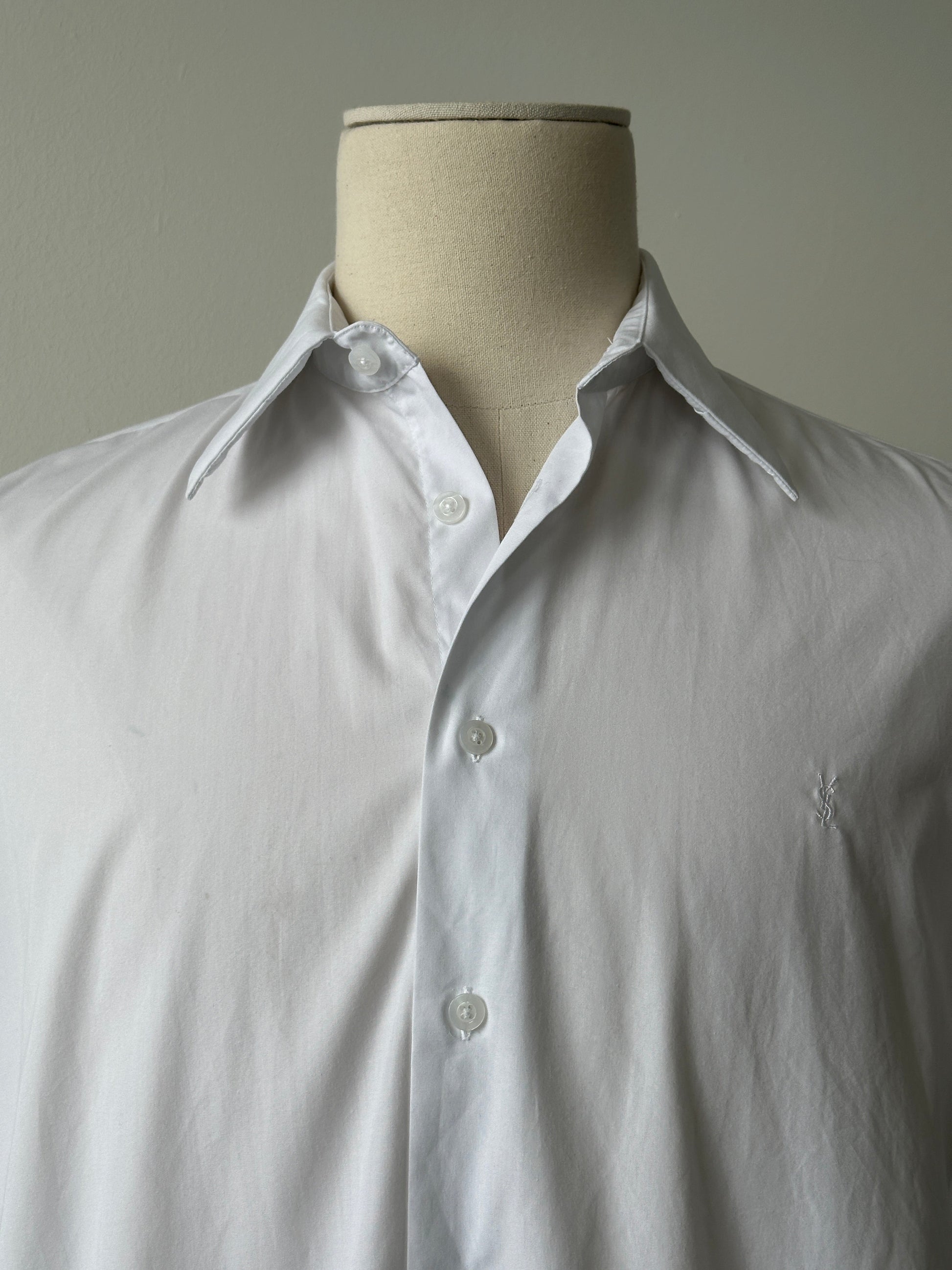 Yves Saint Laurent Pour Homme 2000s Cotton Dress Shirt - L-XL