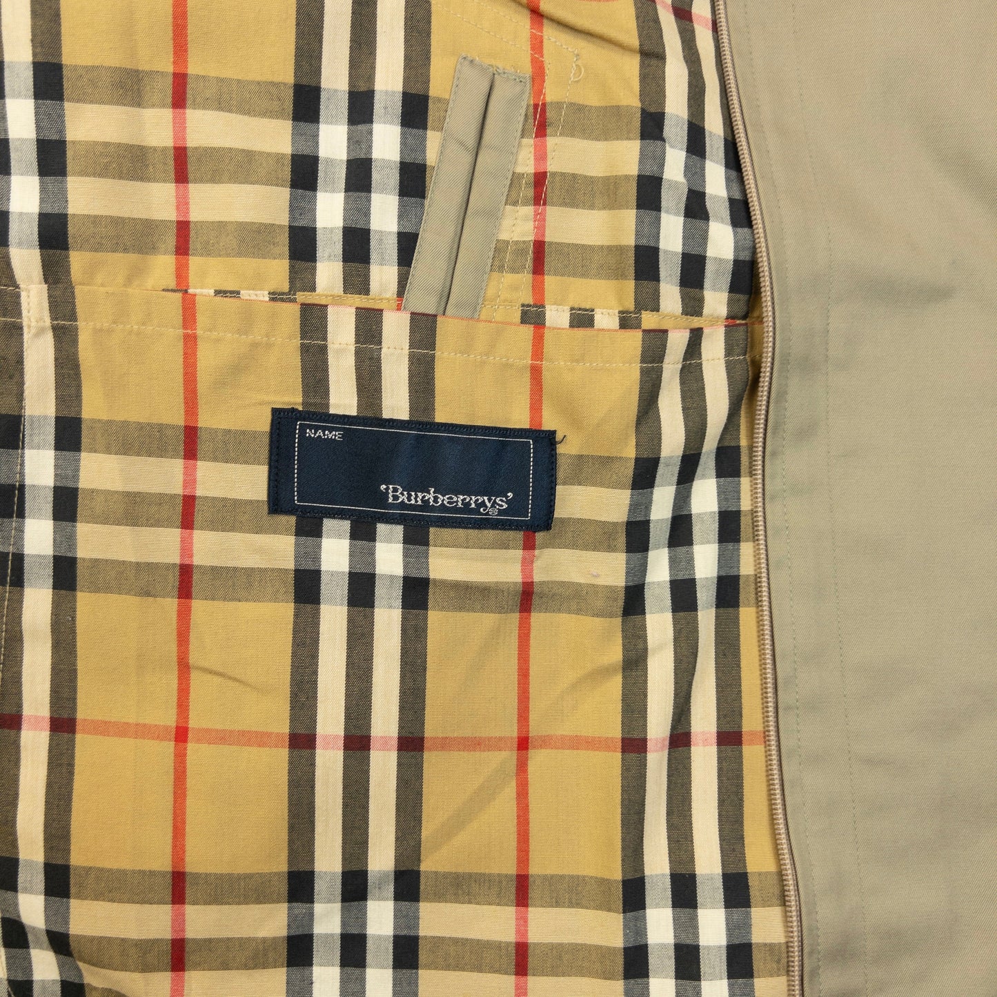 Vintage 90s Burberry Nova Check Lined Trench Jacket Size M | Medium, Beige