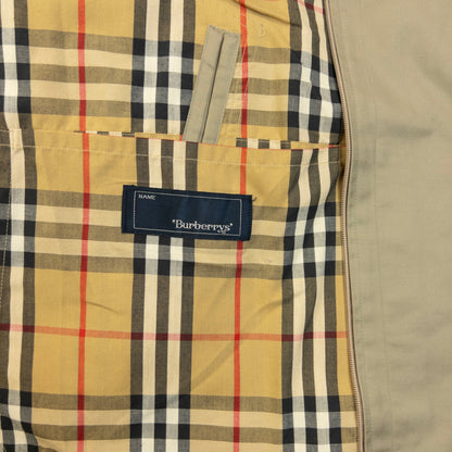 Vintage 90s Burberry Nova Check Lined Trench Jacket Size M | Medium, Beige