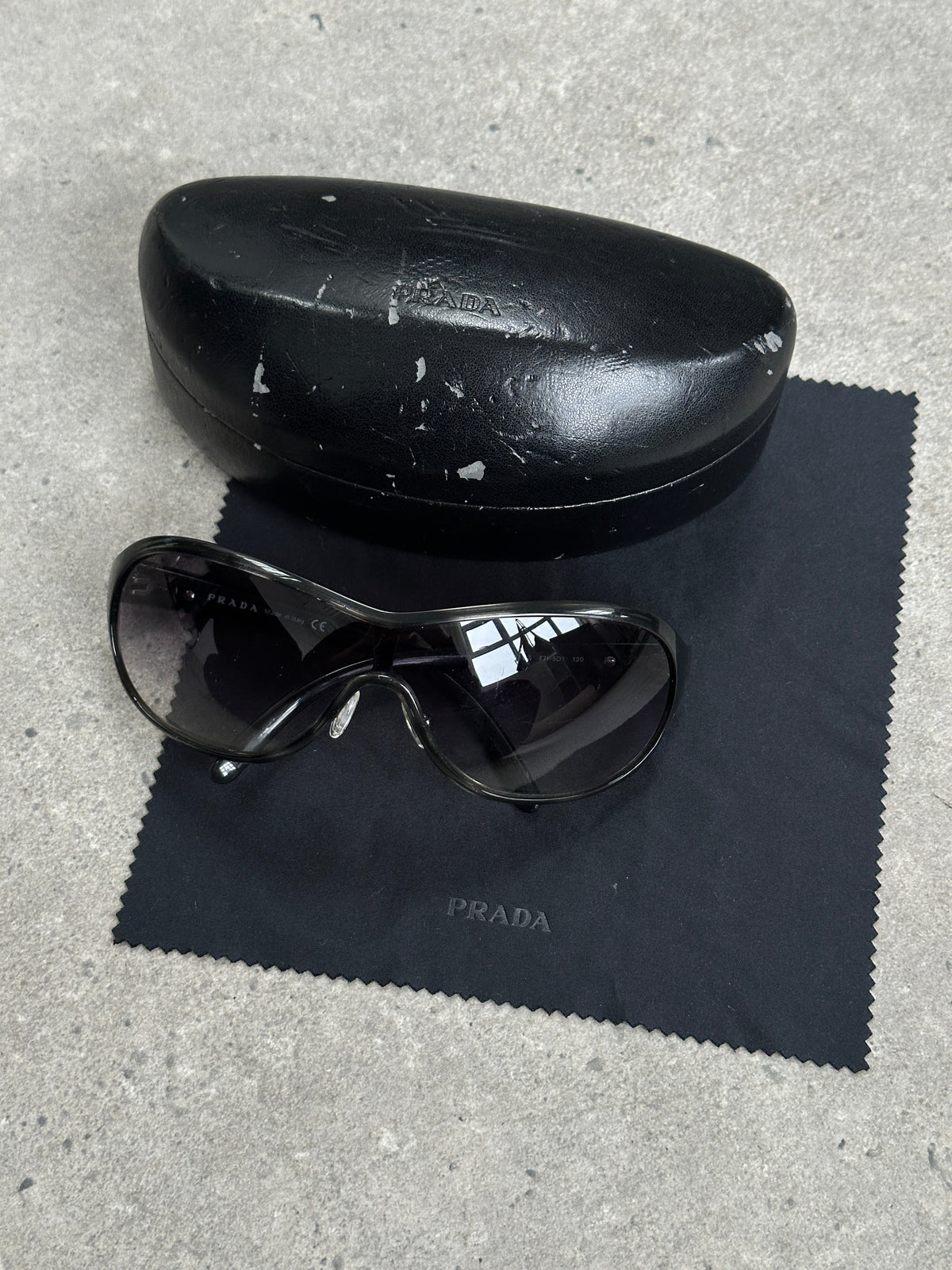 Prada 2000s Wraparound Shield Sunglasses