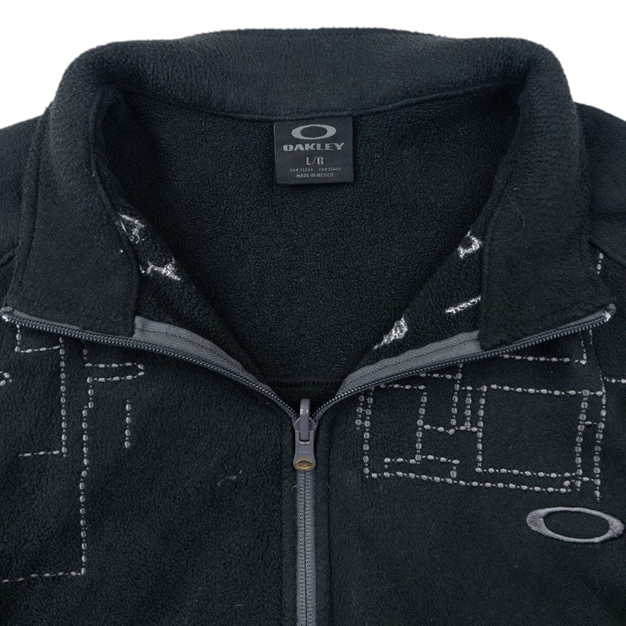 Vintage Oakley Embroidered Zip Up Fleece Jacket Size L