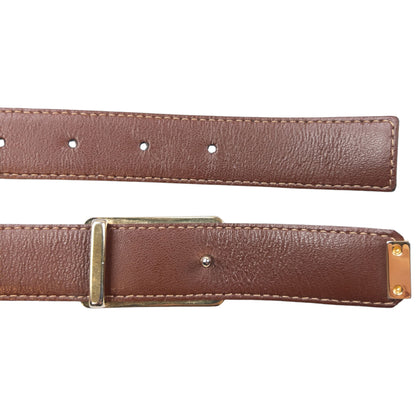 Vintage 2000s Burberry Nova Check Leather Belt Size M | O/S, Gold