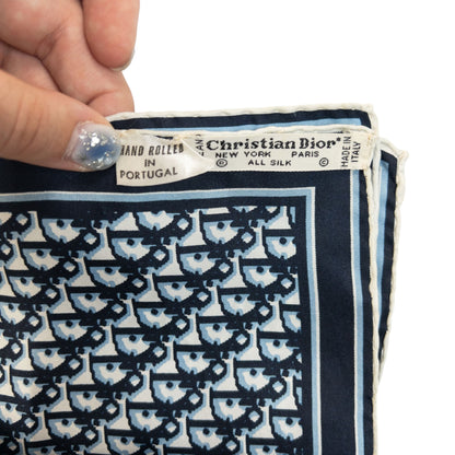 Vintage 2000s Dior Monogram Silk Scarf | O/S, Navy
