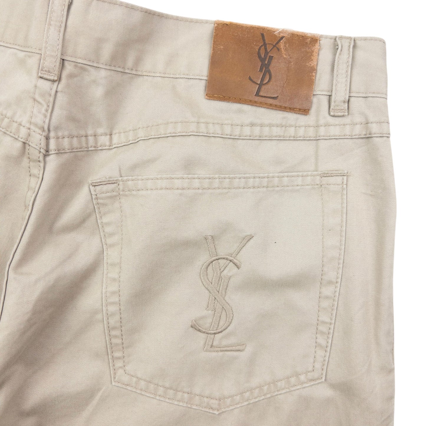Vintage 2000s YSL Yves Saint Laurent Embroidered Chino Trousers Size W34