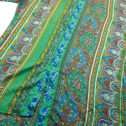 Vintage 90s Versace V2 Mosaic Paisley Print Long Sleeve Button Up Shirt Size S | Small, Green
