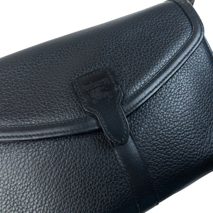 Vintage 90s Burberry Leather Crossbody Bag | O/S, Black