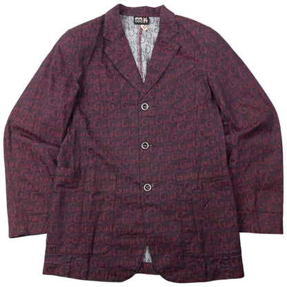 Vintage 2000s Jean Paul Gaultier Monogram Blazer Jacket Size M | Medium, Brown