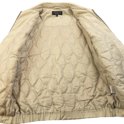 Vintage 2000s YSL Yves Saint Laurent Padded Zip Up Jacket Size L | Large, Beige