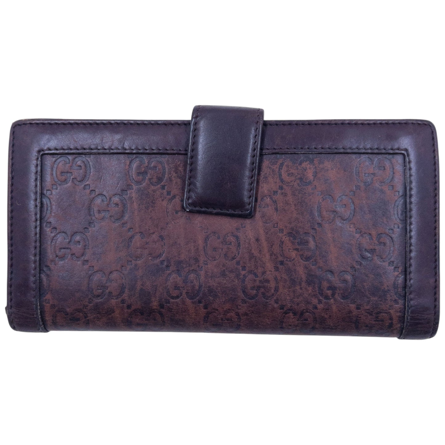 Vintage 2000s Gucci Monogram Leather Purse | O/S, Brown