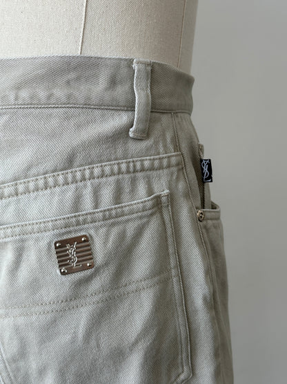 Yves Saint Laurent Pour Homme 1990s Denim Straight Leg Jeans - W30