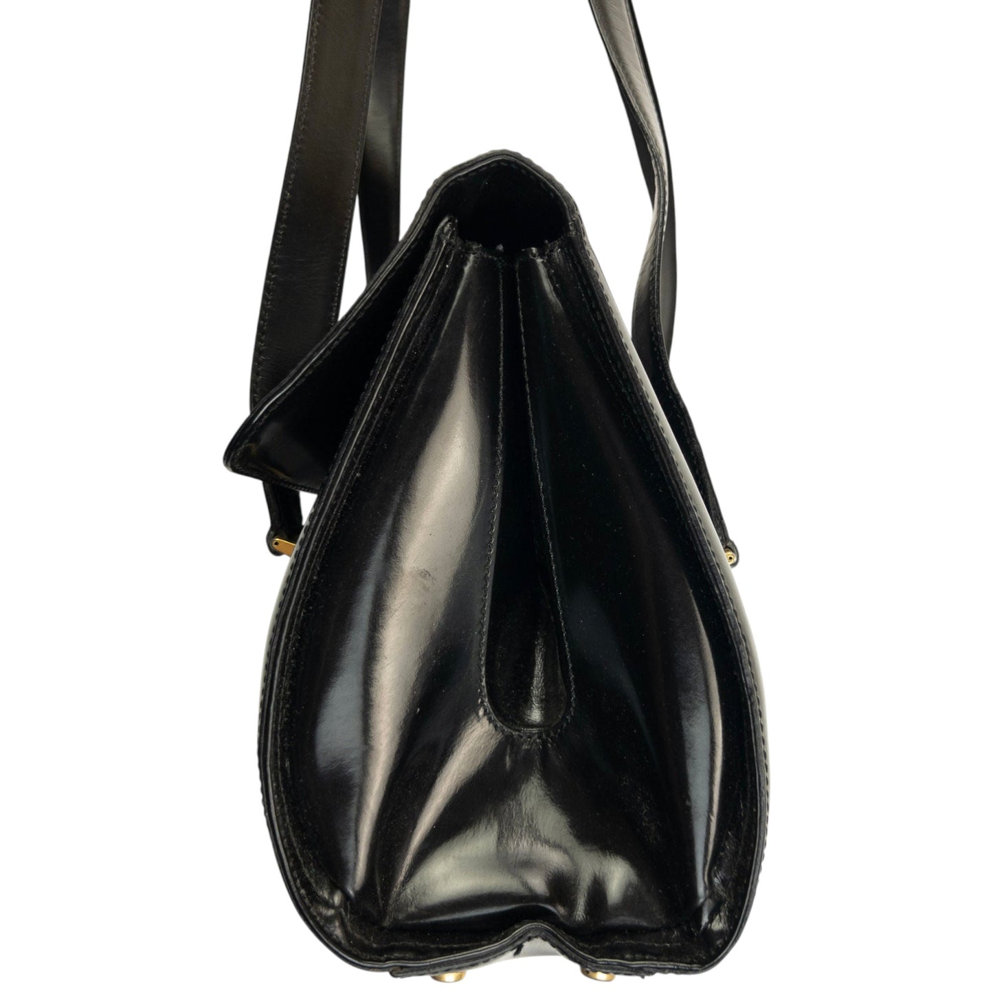Vintage 2000s Moschino Heart Clasp Leather Shoulder Bag | O/S, Black