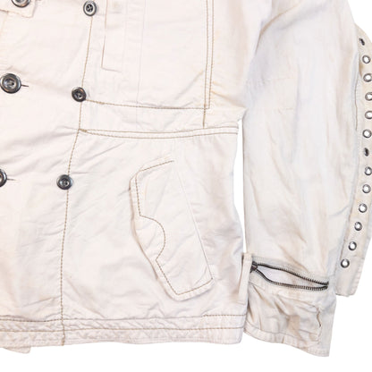 Vintage 2000s Marithe + Francois Girbaud Eyelet Jacket Womens Size L | Large, Cream