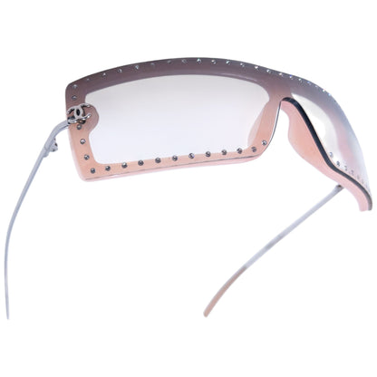 Vintage Chanel Diamanté Sunglasses | O/S, Pink