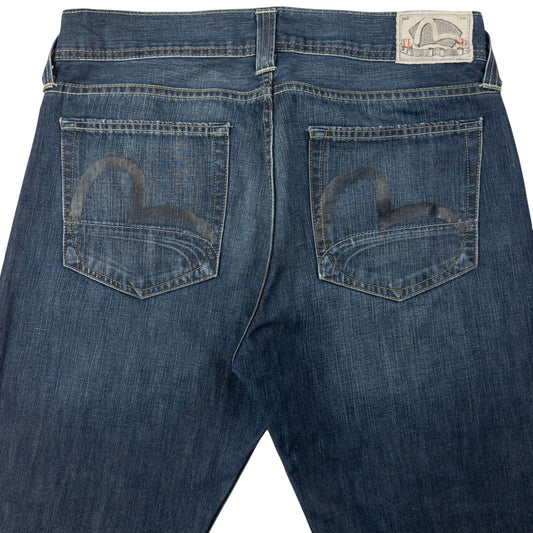 Vintage Puma X Evisu Double Gull Japanese Denim Jeans Size W34