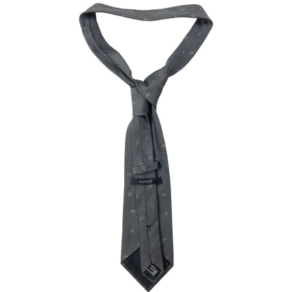 Vintage Gucci Monogram Zigzag Silk Tie