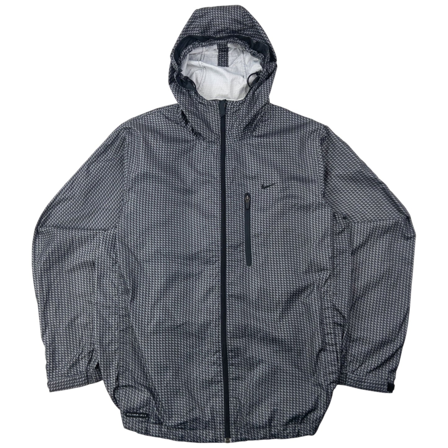 Vintage 2000s Nike Check Zip Up Jacket Size M | Medium, Grey