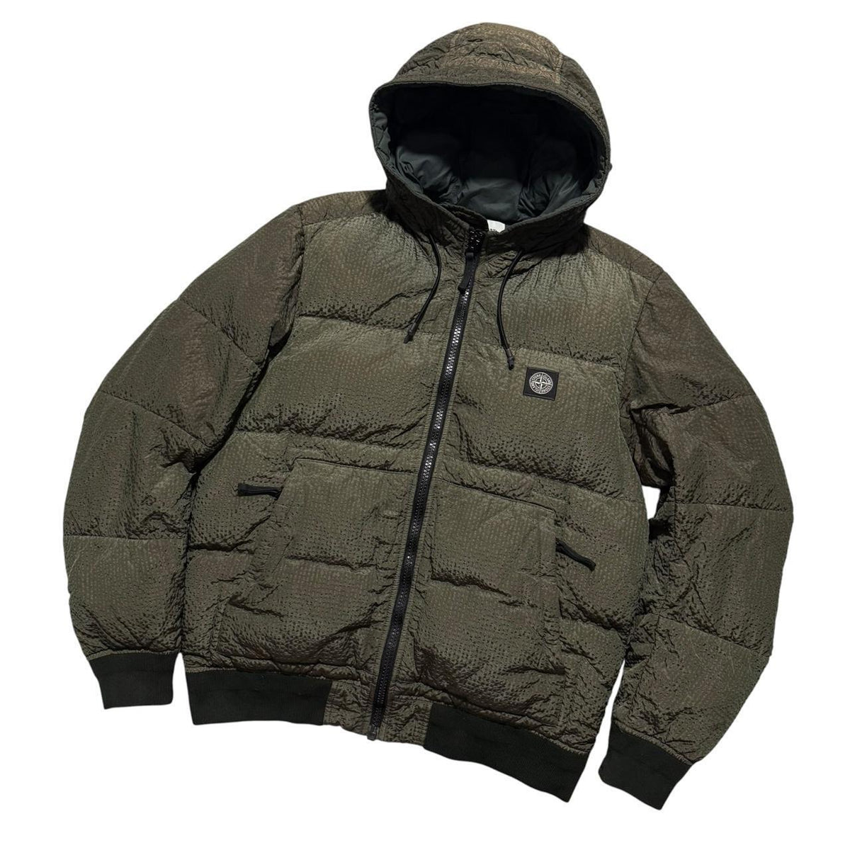 Stone Island Poly Colour Frame Down Jacket | Medium, Olive