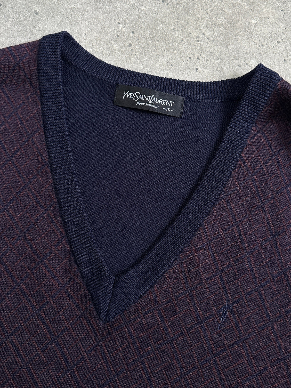 Yves Saint Laurent 1990s Wool Sleeveless V Neck Jumper - M