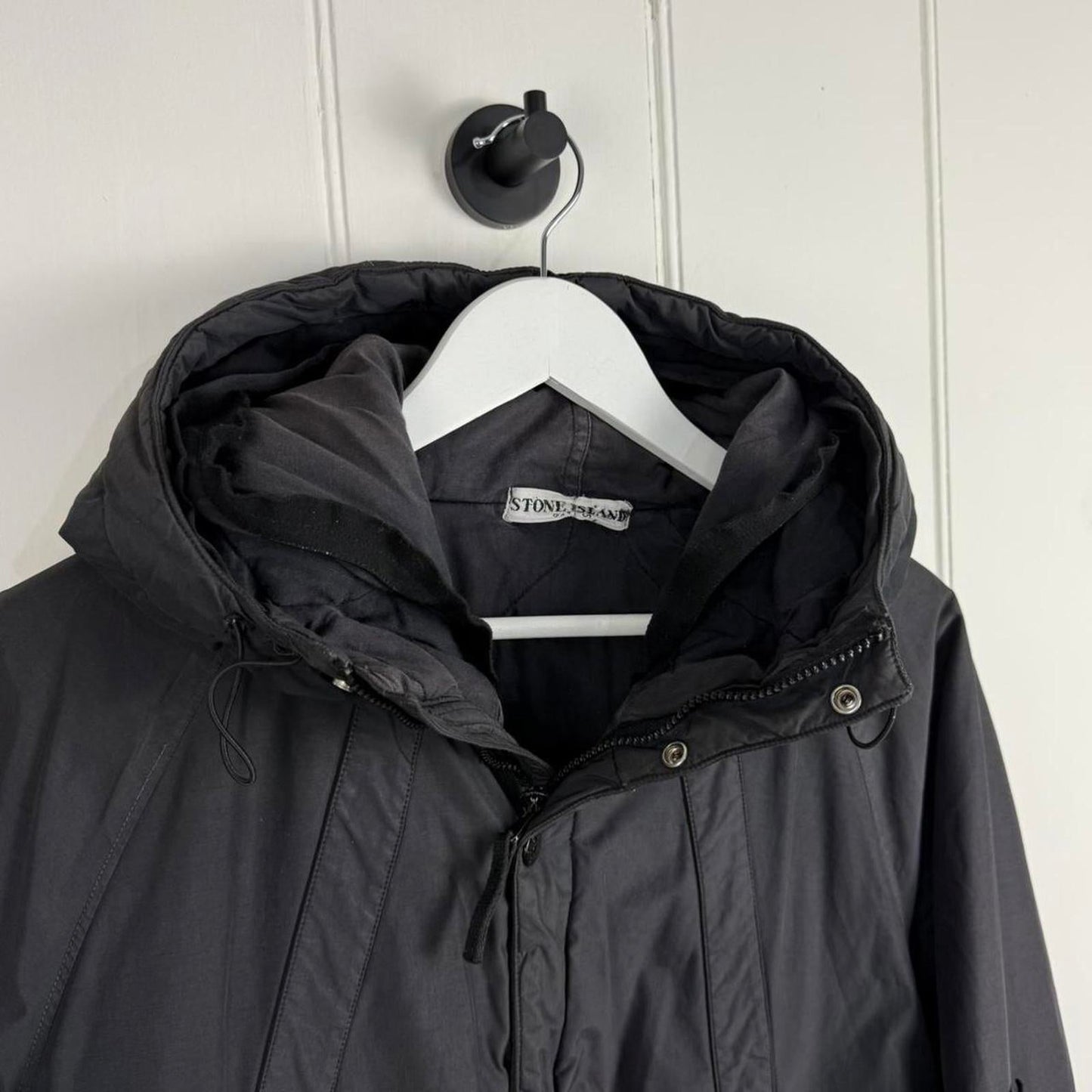 Stone Island Quilted Hooded Jacket (L) | Large, Black