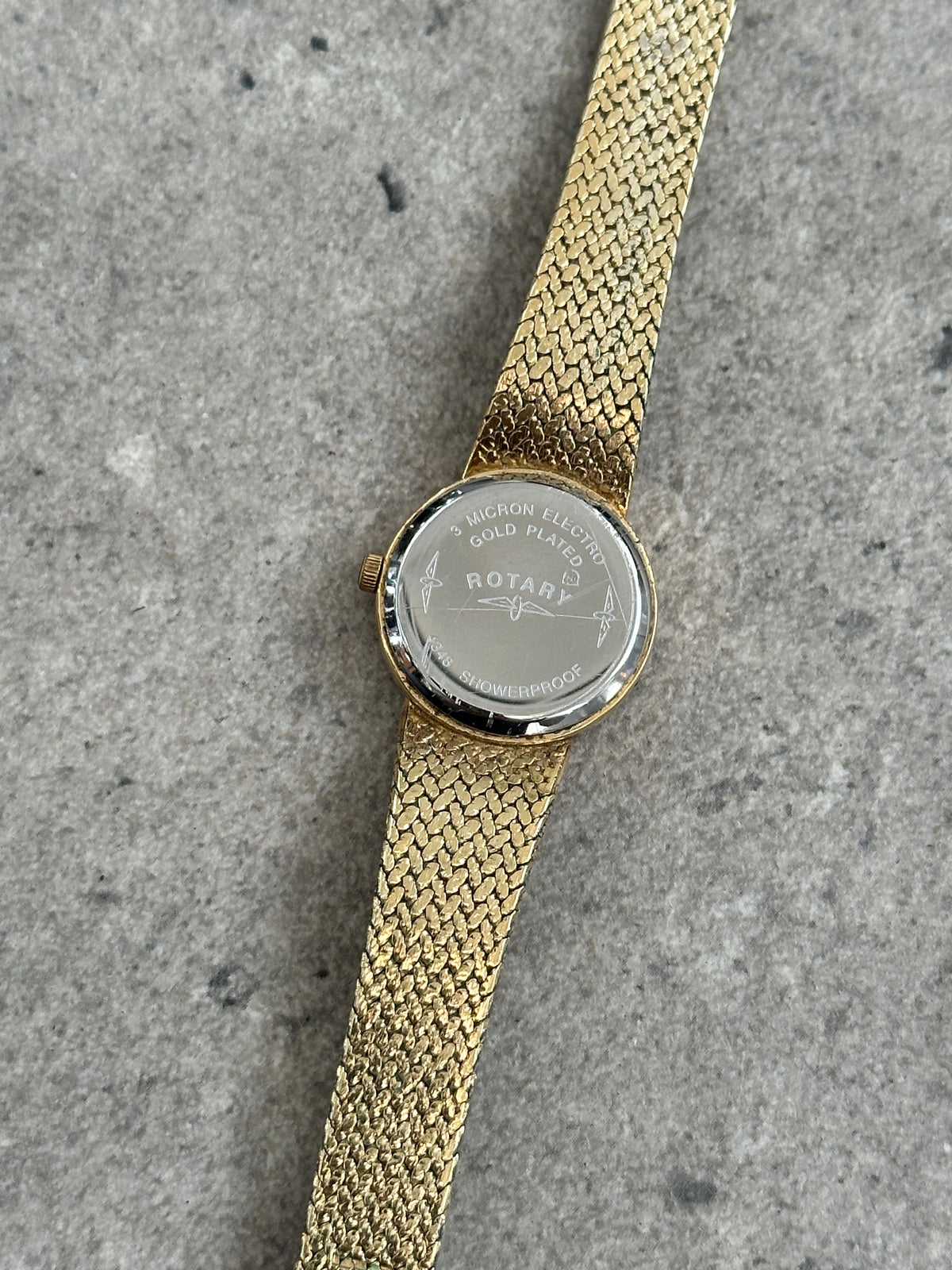 Rotary 1980s Gold Plated Quartz Bracelet Logo Watch