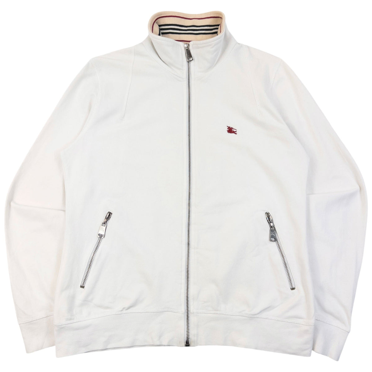 Vintage Burberry Zip Up Sweatshirt Womens Size S | Small, White